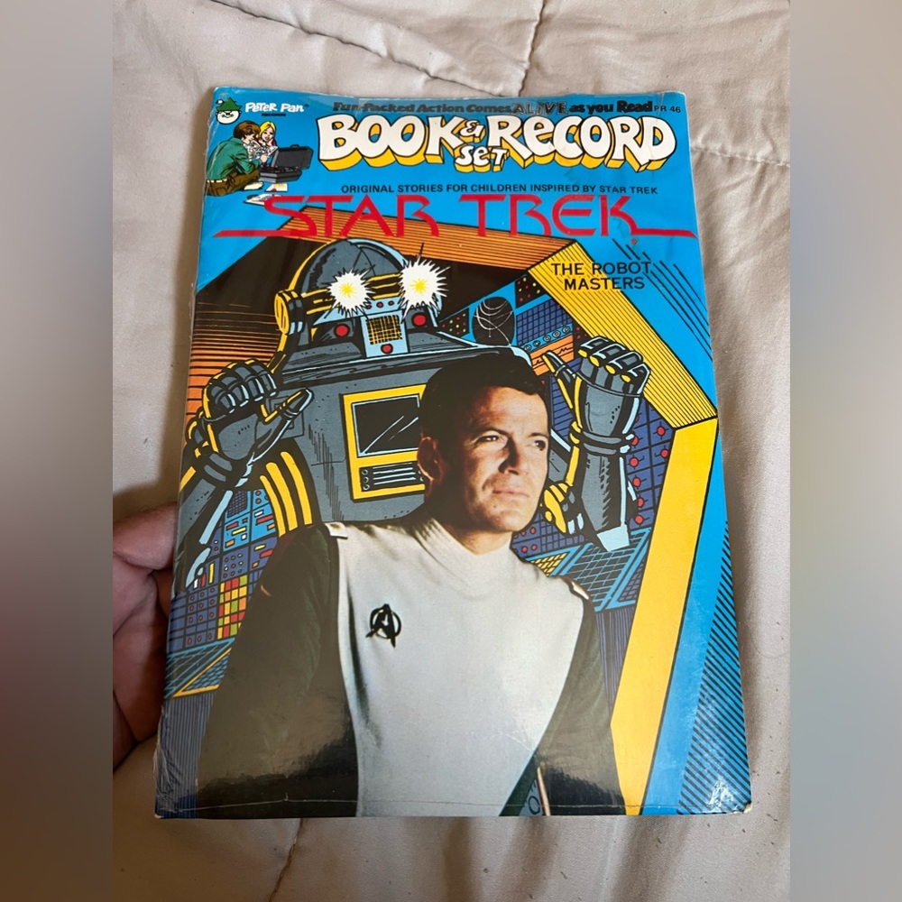 Sealed Vintage STAR TREK BOOK & RECORD SET - THE ROBOT MASTERS 45RPM 7" 1979